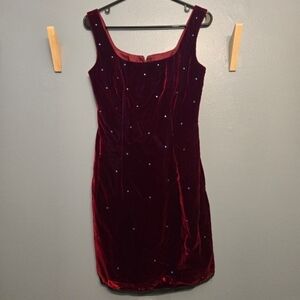 Geary Roark Kamisato Elegant Burgundy Velvet Dress